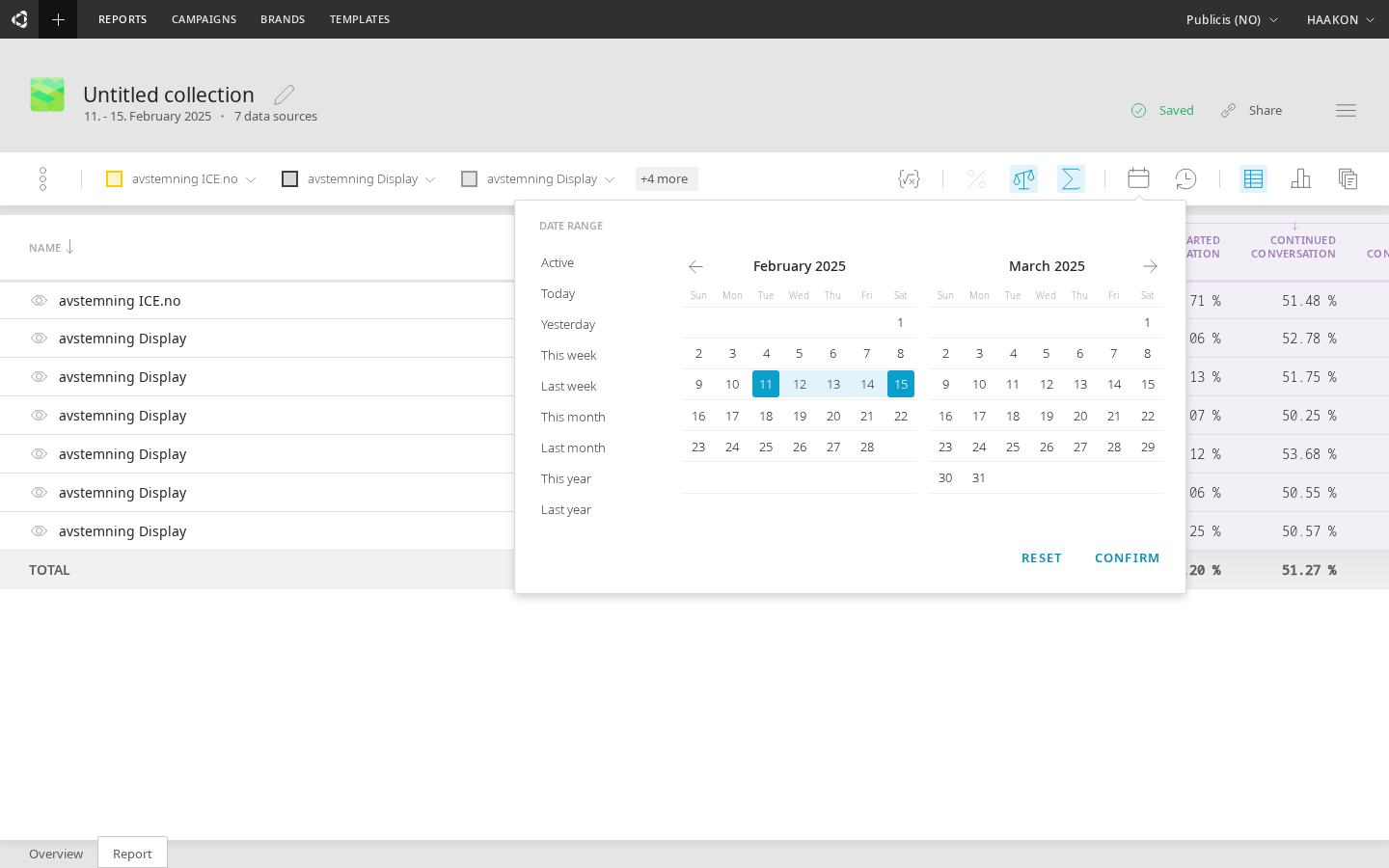 Custom metric dialog